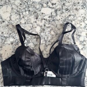 Torrid Black Strappy Satin Bra